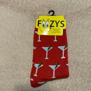 Foozy’s Women’s Collection.  Red Martini Crew Socks.